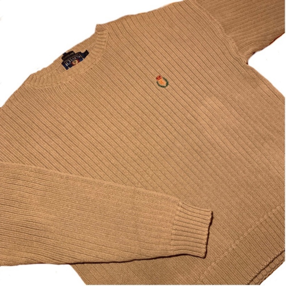 Chaps x Ralph Lauren Men’s Large Tan-Green Sweater